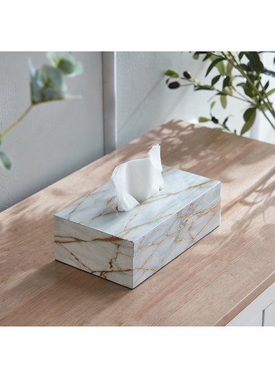 اشتري Armaya Marble Print Tissue Box Holder 23.5 x 14 x 7.5 cm في السعودية