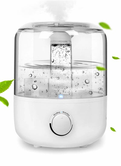 اشتري Air Humidifier for Large Room, 3L Air Humidifier for Bedroom, Aroma Diffuser, Essential Oil Function, Ultrasonic Cool Mist, Lower Noise, Adjustable 360° Knob, Auto Shut-Off, Humidifiers for Any Rooms. في السعودية