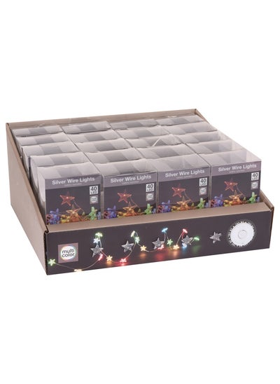 Buy Silver Wire Star 40 Led Multicolor 1 Box in UAE