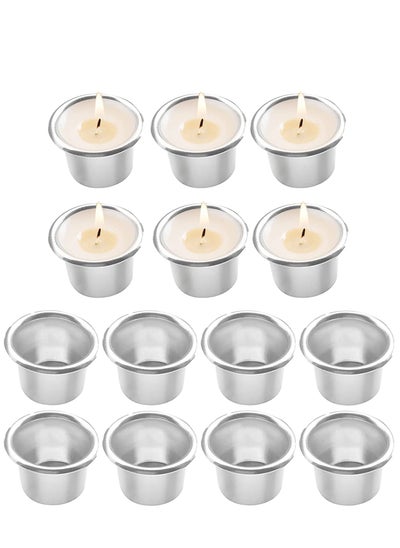 Buy 30 Pieces Metal Candle Cups, Decorative Candlestick Holder Prevents from Wax Dripping DIY Tealight Candle Holders for Lamp or Candle Making, Home, Wedding in Saudi Arabia