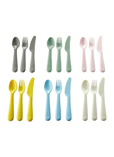 اشتري Set Of 18 Plastic Cutlery Multicolor في مصر