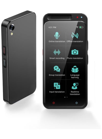 Buy Language Translator Device, Two Way Real-Time Voice Translation in138 Languages, High Accuracy Instant Translation with 3" Touch Screen Supported Voice/Text/Offline/Photo Translation and Chatgpt in UAE