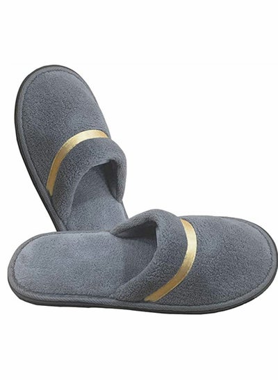 اشتري Spa slippers, SYOSI Disposable slippers, for Guests Coral fleece Closed Toe Slippers, Washable Hotel Slippers, for Guests Travel Non-Slip Slippers Medium Size(11.4×4.5 Inch) (Gray-6 Pairs) في السعودية