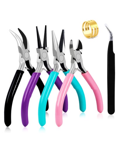 اشتري 4 Pack Jewelry Pliers Jewelry Making Pliers Tools Kit With Needle Nose Pliers Or Chain Nose Pliers, Round Nose Pliers, Bent Nose Pliers, Wire Cutters For Wire Wrapping Earring Craft Making Supplies في الامارات