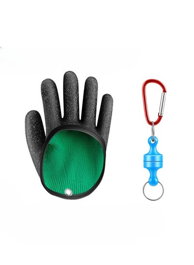 اشتري Fishing Catching Gloves, Anti-slip Catch Fish Gloves, Waterproof Magnetic Braided Fishing Gloves, Puncture Proof Fishing Glove For Hunting, Handling, Right Hand [single] + Plastic Magnetic Buckle في السعودية