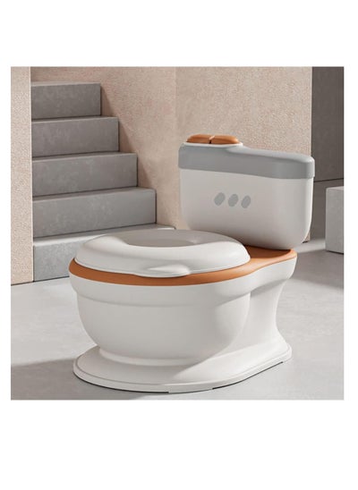 اشتري Portable Child Potty Training Seat Realistic Training Toilet Looks and Feels Like an Adult Toilet, Is Suitable for Toddlers and Children, and Is Easy to Empty and Clean (Orange) في الامارات