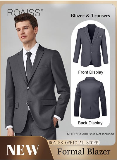 Buy Lightweight Casual Blazers for Men Two Button Slim Fit Formal Top Mens Stylish Regular Suit Jacket Working Clothes or Groomsmen Uniform in Saudi Arabia