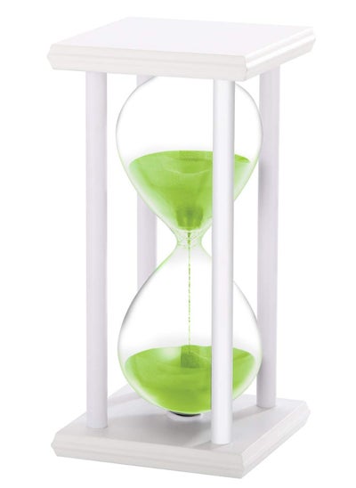 Buy Hourglass 30 Minutes, Sand Timer Sandglass Creative Vintage Clock Timer Hour glass for Kitchen Home Office Classroom Decoration (30 min, White/Green) in UAE