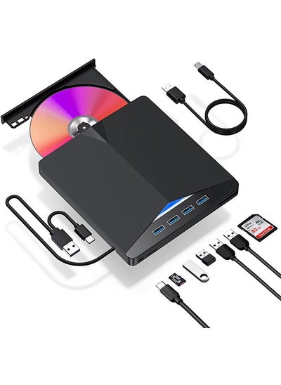 Buy External CD/DVD Drive for Laptop, 7 in 1 USB 3.0 DVD Player Portable CD/DVD Burner, CD ROM External DVD Drive for Laptop Compatible with Laptop Desktop PC Windows 11/10/8/7 Linux Mac OS in UAE