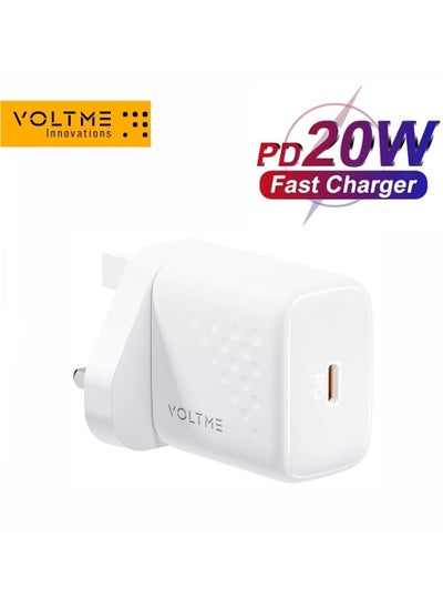 اشتري VOLTME USB C Plug, V-Dynamic 20W PD 3.0 Fast Charger for the New iPhone 14 Pro Max/14 Pro/14 Plus/14/13/12/11, iPad/iPad mini, MagSafe, and More (Cable Not Included) White في الامارات