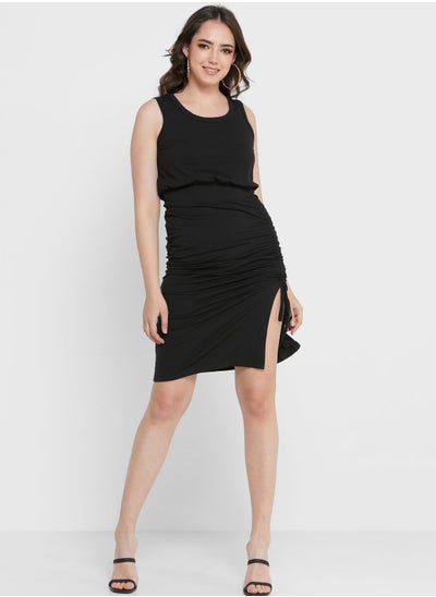 Buy Ruched Side Detail Gathered Waist Dress in Saudi Arabia