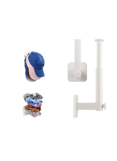 اشتري Hat Hooks, Hat Organizer for Baseball Caps, 2Pcs Hat Rack Wall Mount, Adhesive L Shaped Hat Hooks for Wall, No Drilling Hat Hangers, Hat Storage for Closet Bedroom Storage, White في السعودية