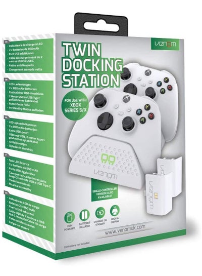 Buy Twin Docking Station With 2-Piece Rechargeable Battery Pack For Xbox Series X/S in UAE
