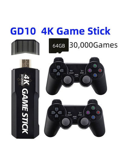 اشتري GD10 Game Stick Built-in 30000 Games 64GB 2.4G Wireless Controller HD Retro Video Game Console 4k HD Video Game Console في السعودية