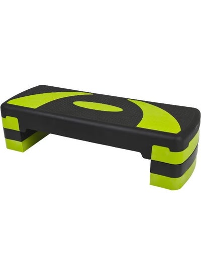 Buy Adjustable Aerobic Stepper Three step Board Green And Black in UAE