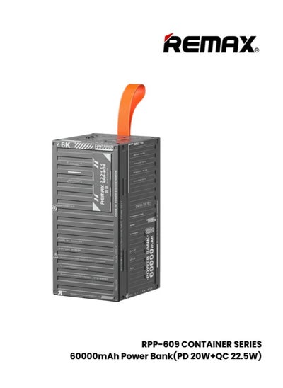 Buy REMAX RPP-609 Container Series 60000mAh PD+QC Fast Charging Power Bank(PD 20W+QC 22.5W) - Grey in Egypt