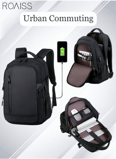 اشتري Fits 17 Inch Laptop Backpack Business Backpack 3 in 1 College Bookbag For Work School Travel Flight with USB Port Waterproof Casual Computer Daypack for Men Black في الامارات