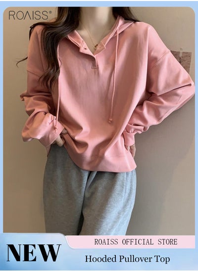 اشتري Casual Loose Hoodie Women'S Daily Commuting Outdoor Versatile Sports Top Adjustable Drawstring Pullover في السعودية