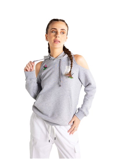 Buy Women Fashion Hoodie Cutting Shoulder in Egypt