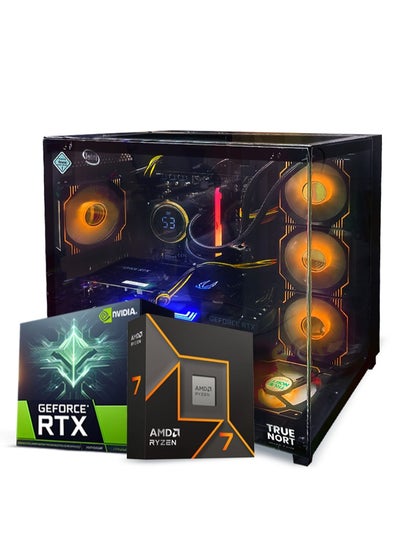 Buy True Nort Gaming PC, AMD Ryzen 7-5800X,RTX 4060 , 32GB RAM, 1TB SSD, Liquid Cooler 360MM,Window 11 Pro, Black Case in UAE