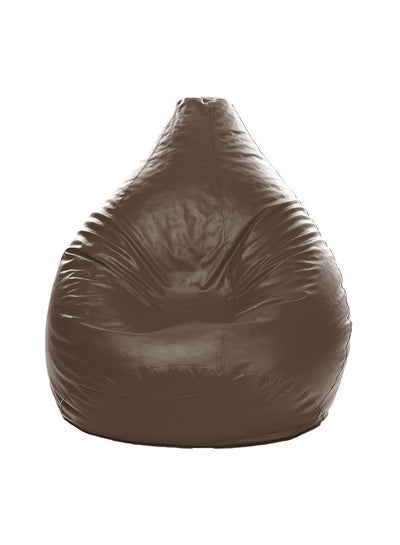 Buy XXL Faux Leather Multi-Purpose Bean Bag With Polystyrene Filling Chocolate Brown in UAE