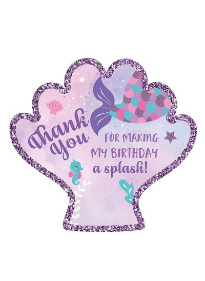 Buy Mermaid Thank You Stickers 48 Pieces Goodie Bag Sticker Tags & Envelope Seals Ideal For Kids Birthday Baby Shower Gender Reveal And Any Under The Sea Themed Parties in Saudi Arabia