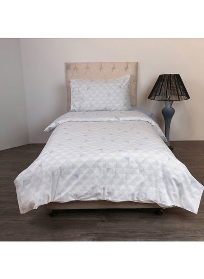 Buy Malta 2-Piece Pixel Printed Cotton Single Duvet Cover Set 200 x 135 cm in UAE