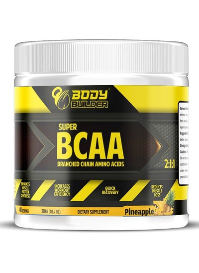 Buy Body Builder BCAA, Quick Recovery and Enhance muscle protein synthesis, Pineapple Flavor, 40 Servings-304 gm in UAE