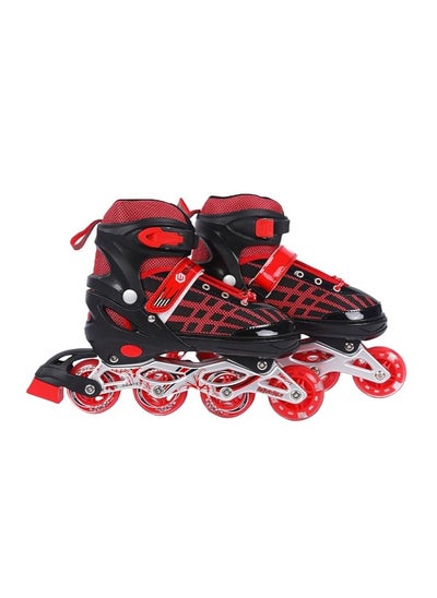 Buy EL1025 Inline Adjustable Skates Medium Size 34 EUR (UK 1.5) - 38 EUR (UK 5) for 6 to 12 Years | Aluminium Chassis and 70 mm PU Wheels | Front Wheel Flash, ABEC 7 Bearings | In-Outdoor in Saudi Arabia