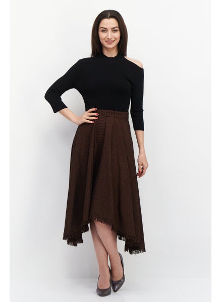 Buy Women Colorblock Midi Dress, Black/Brown in UAE