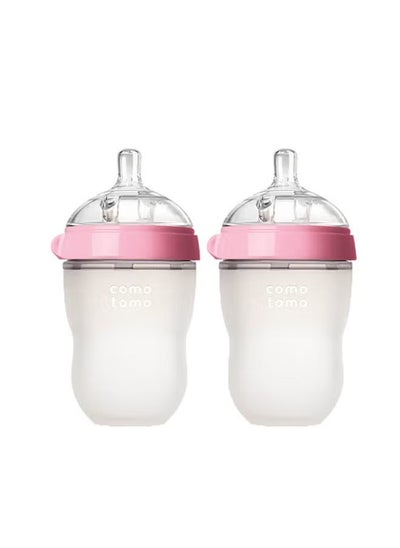 اشتري Nature Feel Baby Feeding Bottle 250ml, Pack of 2 - Pink في السعودية