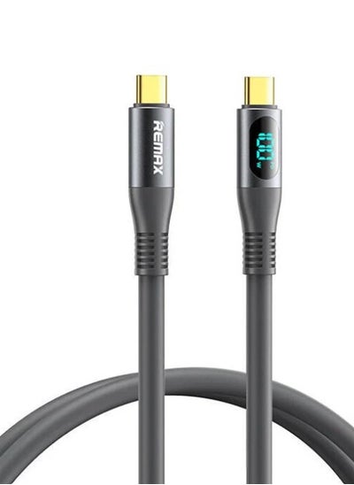 Buy Type C to Type C Digital Display Flexible Data Cable, RC-C032 CC ZISEE SERIES 100W - Black in Egypt