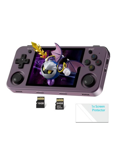 اشتري ANBERNIC RG353M Handheld Game Console Aluminum Alloy CNC Support Dual OS Android 11+ Linux, 5G WiFi 4.2 Bluetooth 3.5 Inch IPS Multi-Touch Screen 64G TF Card 4420+ Classic Games(Purple) في الامارات