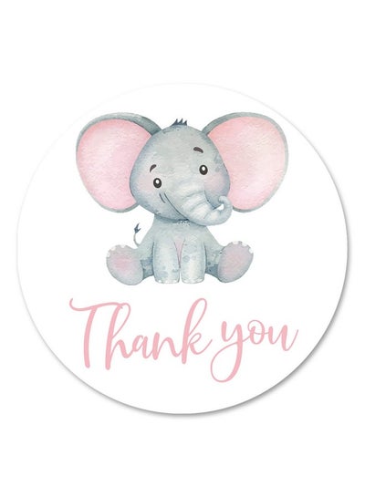 اشتري Pink Elephant Thank You Stickers 40 2 Inch Girl Baby Shower Or Birthday Favor Labels في السعودية