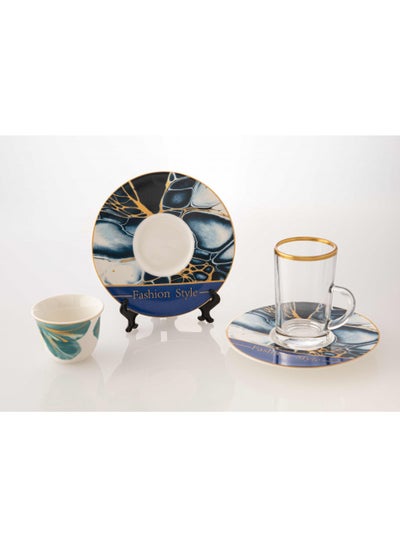 Buy 18-Piece Tea And Coffee Set multicolour in Saudi Arabia