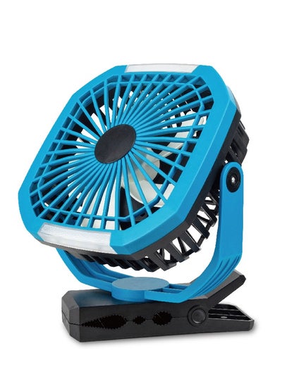 Buy Rechargeable Clip Fan 8 Inch AC/DC With LED Light Red in Saudi Arabia