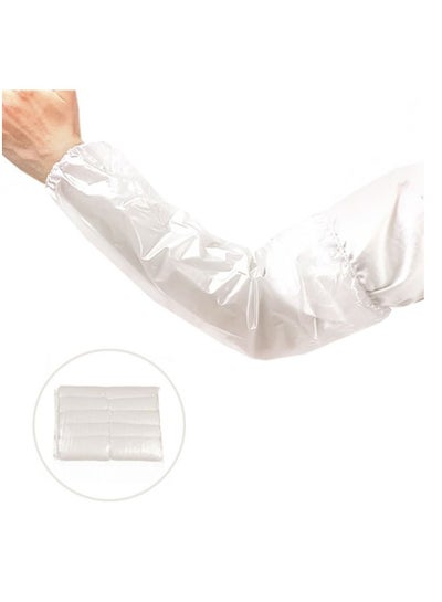 Buy 100 Pieces 15 Inch PE Plastic Hand Made Arm Sleeves or Over Sleeves Disposable Hand Cover in UAE