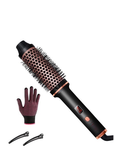 Buy Aroura Premium Thermal Brush 1.5 Inch with Thermal Gloves, Hair Clips - Adjustable Temperature Heated Round Brush for Curling, Smoothing, Volumizer - Hot Round Brush in UAE