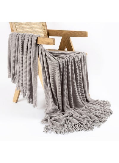 Buy Delphi Throw, Light Grey - 127X152 Cm in UAE