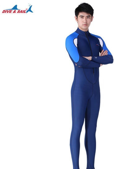 اشتري Multifunctional One Piece Sun Protection Diving Suit Surfing And Snorkeling Jellyfish Swimsuit Blue في السعودية