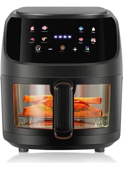 Buy Fryer 6L Glass with Touch Screen,and 360° air convection system, multi-function, Visable Cooking Window, with Odor Erase Technology in UAE