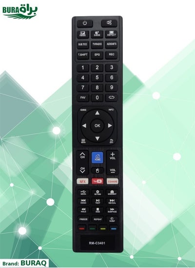 اشتري JVC SMART TV Remote-RM-C3401 استبدال التحكم عن بُعد متوافق مع JVC 4K UHD SMART LED TV LT-5N7N775A LT-55N685A LT-65N785A LT55N775A LT55N685A LT65N7N785A في السعودية