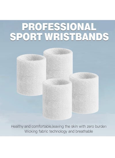 اشتري Sports Workout Wrist Band Absorbent Sweatbands 2 Pairs في الامارات