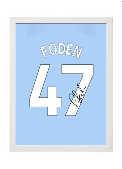 اشتري Phil Foden Autographed Jersey - Framed Poster 30x40cm - Football Memorabilia, Soccer Collectible, Gift for Fans في الامارات