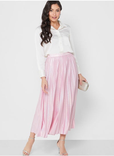 Buy Shimmer Pleated Skirt in UAE