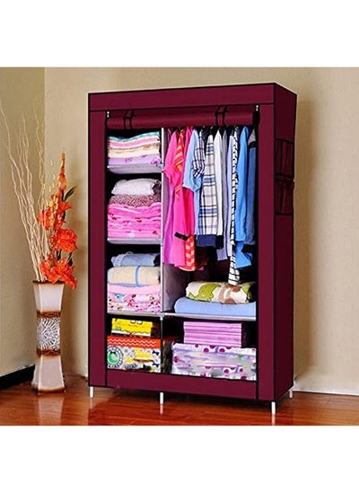 Buy Multifunctional Fabric Wardrobe/Cloth Cabinet Closet Clothing Storage Organizer with Cover, Non Woven Fabrics (105 * 45 * 175cm)(MIXED COLOR) in UAE