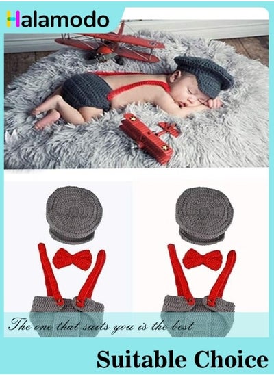 Buy 3-Piece Handmade Crochet Knitted Baby Props Outfit Set in Saudi Arabia