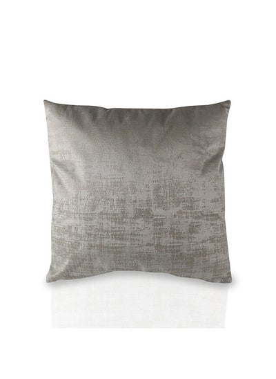 Buy Large Embossed Chenille Cushion (Grey, Polyester, 60 X 60 Cms) in UAE