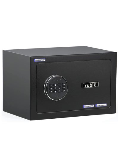 Buy Safe Box for Home Office with Digital Pin Code and Key Lock Protect Money Cash Jewelry Passport RB20D (20x31x20cm) Black in UAE