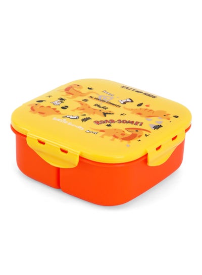 اشتري Eazy Kids Square Bento Lunch Box-Dino Yellow في الامارات